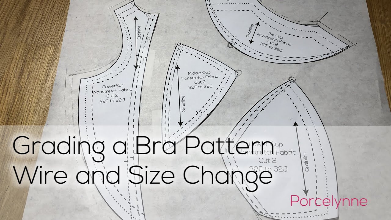 How to Grade a Bra Sewing Pattern for a Wire Change and/or a Size Change by  Porcelynne 