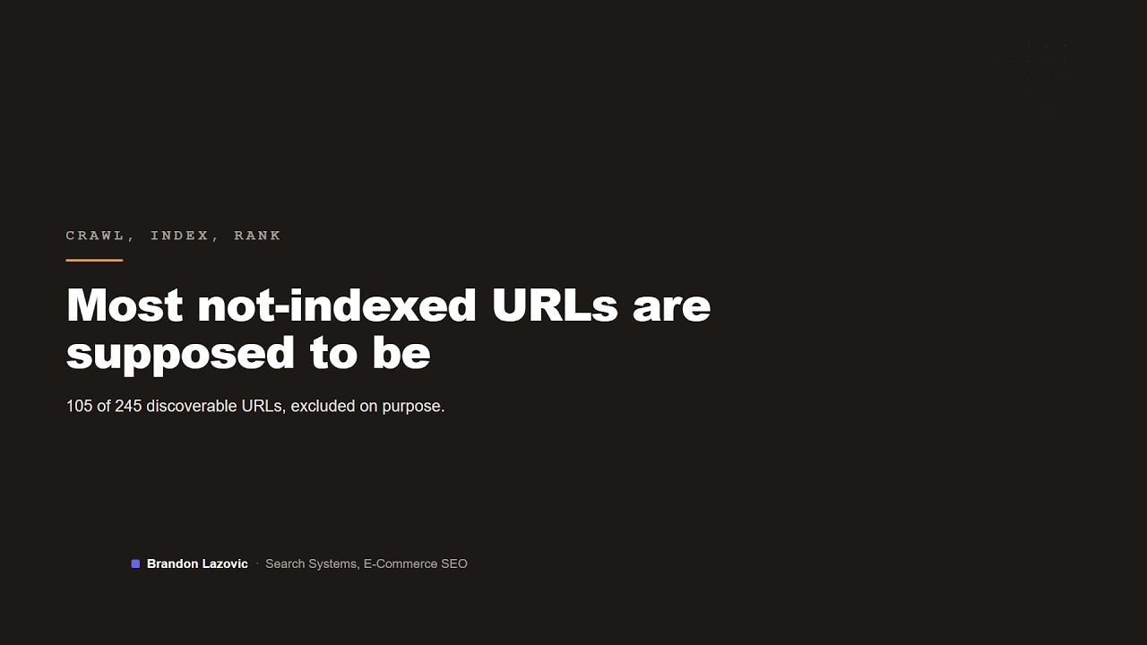 Video thumbnail: Google's Page Indexing report, read the right way
