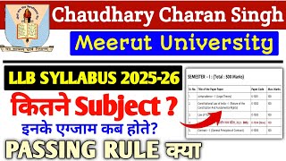 Ccs University Llb Syllabus 2025-2026 Ccsu 3 Years Llb 1St Semester Syllabus In Hindi, New Law