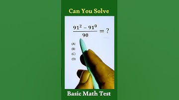 91² - 91⁰ ÷ 90 = ? | Basic Exponent Simplification Math Question #shorts #exponents #maths