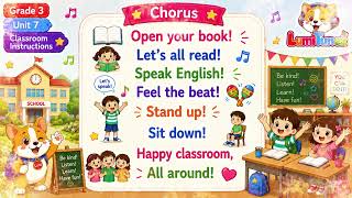 Tiếng Anh 3 – Unit 7: Classroom Instructions | Global Success | English Learning Song | LumiTunez 🐶🎵