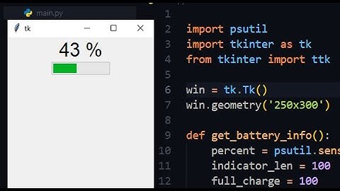 Create a Simple Battery Level GUI in Python ⚡🔋 (Tkinter + psutil)