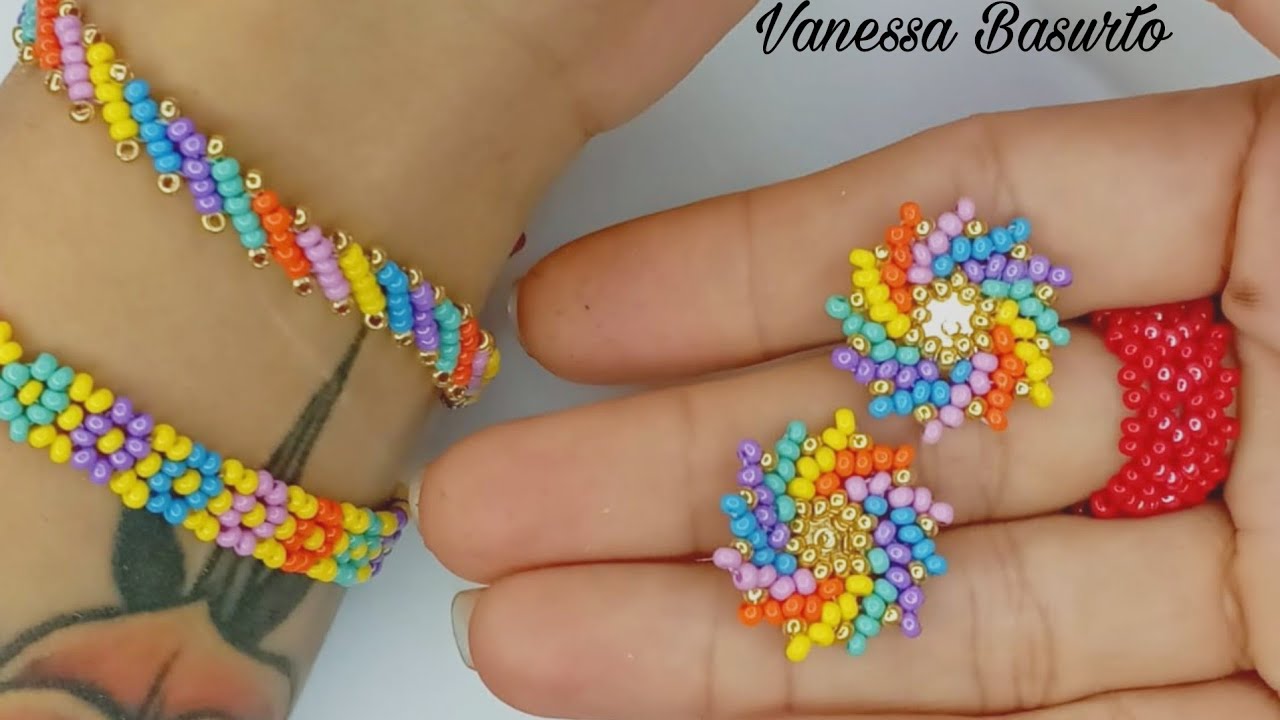 ARETES MULTICOLOR🌈 DE CHAQUIRAS/MOSTACILLAS PEQUEÑOS (PASO A PASO FACIL)| Easy beaded mini Earrings