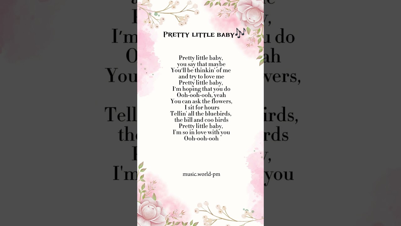 PRETTY LITTLE BABY song lyrics |connie francis| 