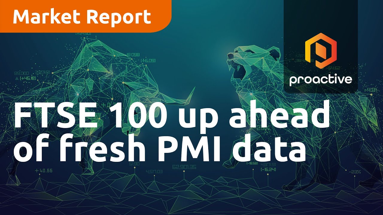 FTSE 100 up and down ahead of fresh PMI data - Market Report - YouTube