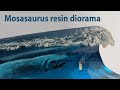 Mosasaurus attacks a surfer! - resin and clay diorama/Jurassic world scene