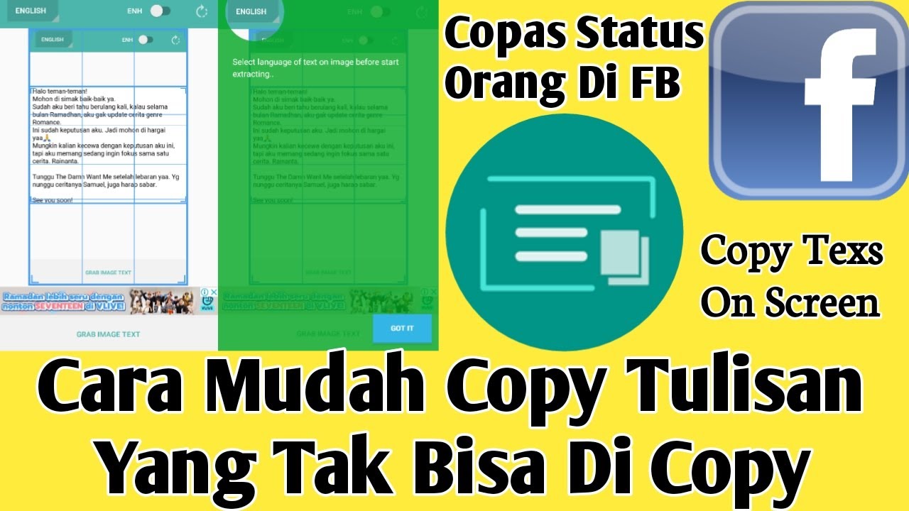 Cara Copy Paste text di Facebook orang lain di android - YouTube