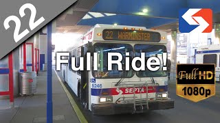 SEPTA Route 22 FULL RIDE - 2009 New Flyer DE40LF
