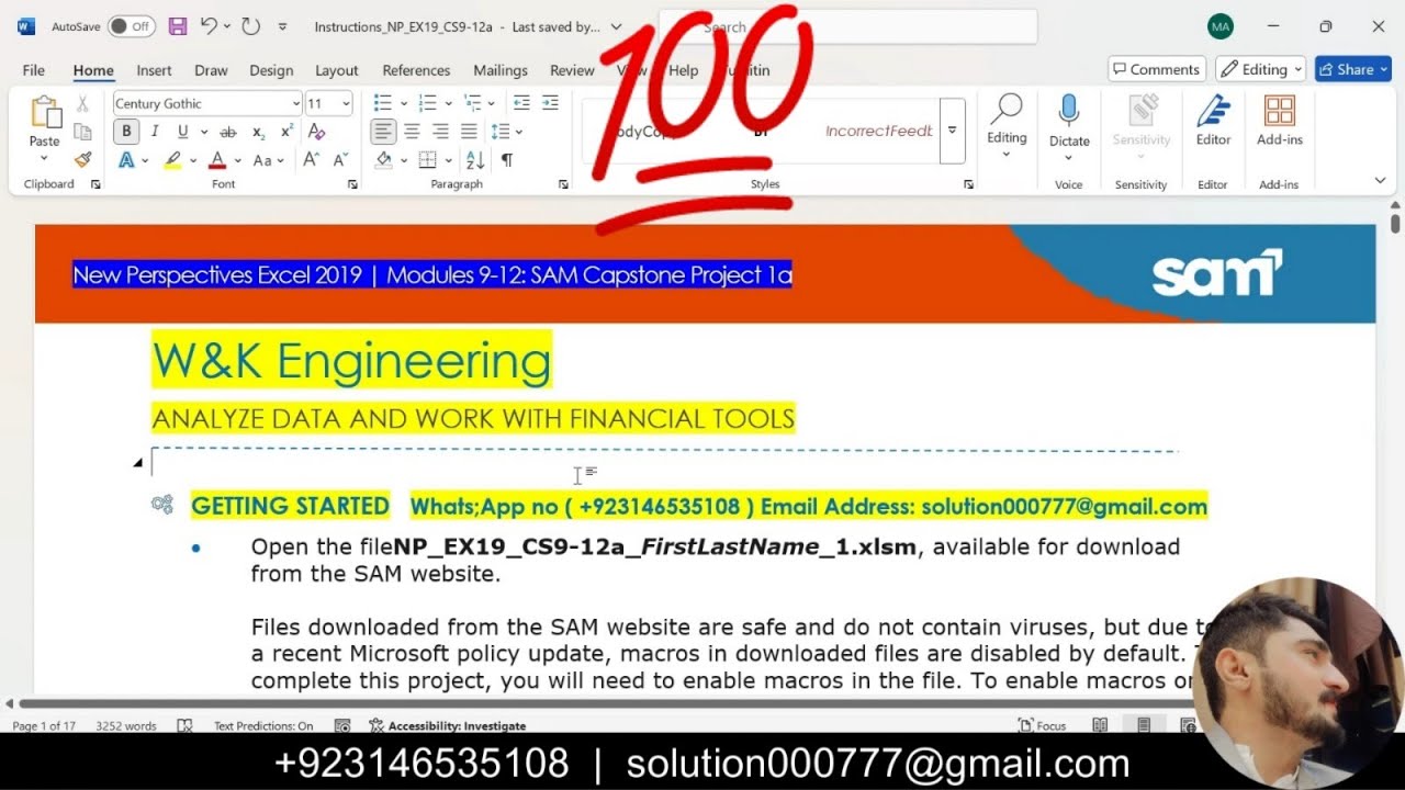 New Perspectives Excel 2019 | Modules 9-12: SAM Capstone Project 1a 