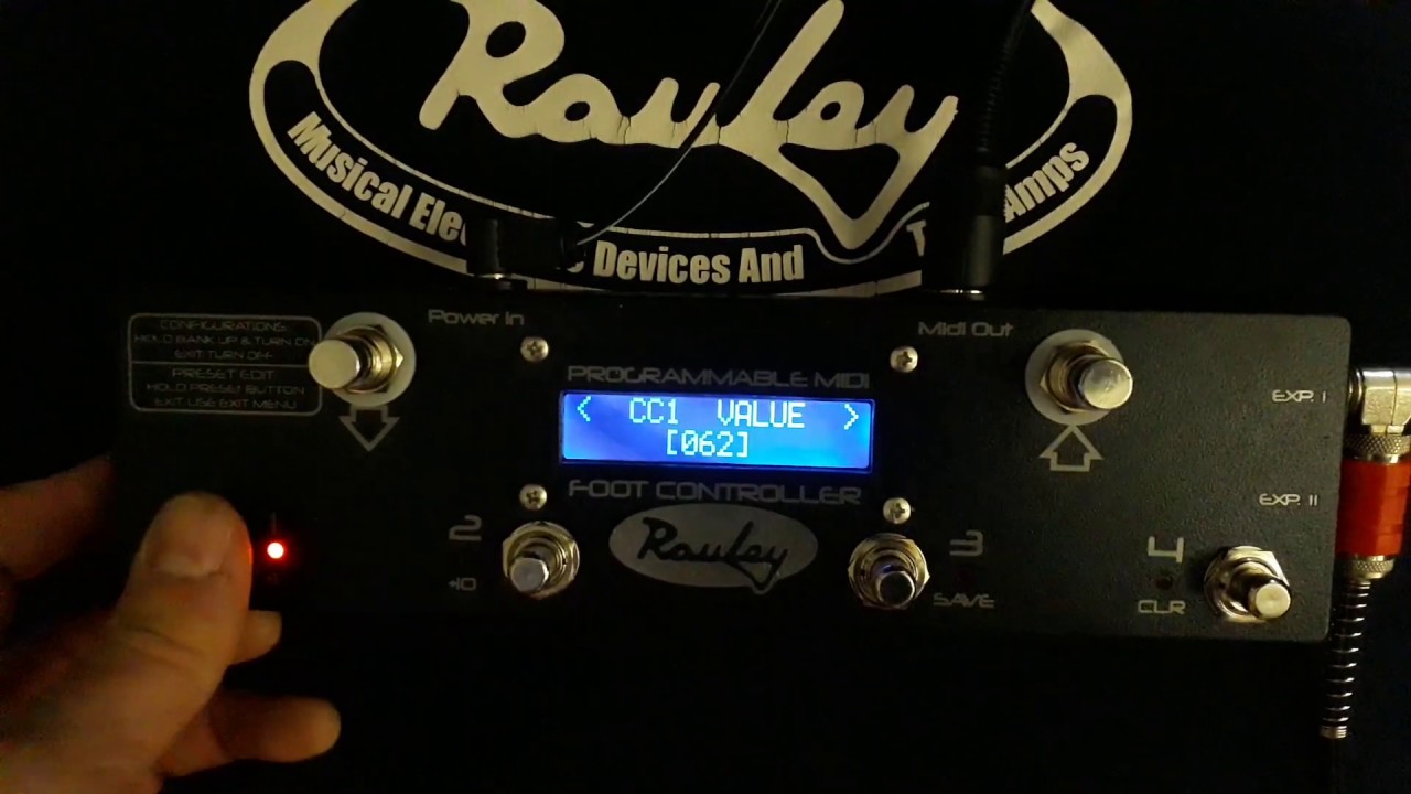 Rauley Programmable Midi Footcontroller (setting and menu)