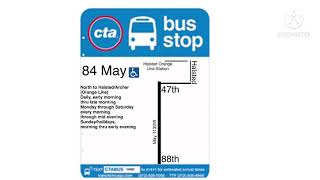 CTA 84 May bus stop sign