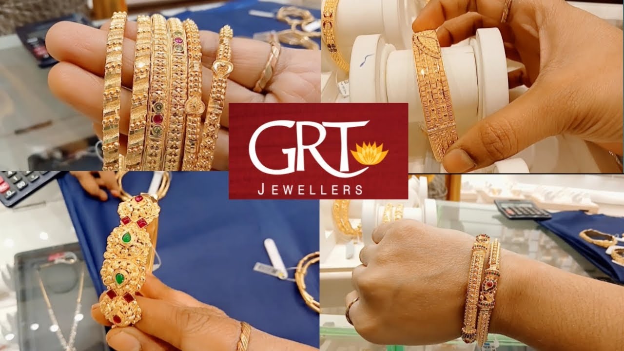 Buy Adorned Leaf Pattern Gold Bracelets |GRT Jewellers