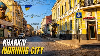 Kharkiv 🇺🇦 | Morning Drive Through Empty Streets & Historic Centre | Real POV | 4K