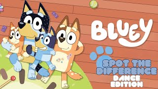 Famous Bluey Spot the Difference| Dance Edition| Brain Break| PE Warm Ups Wealth