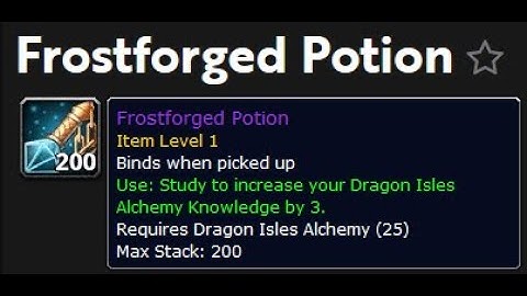 Wow Profession: Frostforged Potion free 3 Alchemy Knowledge