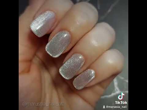 Кошачий глаз на ногтях. Маникюр с серебристой кошкой #nail #nailart # ...