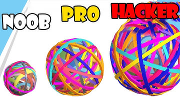 NOOB vs PRO vs HACKER - Rubber Ball Runner Gameplay Walkthrough (Android,iOS)