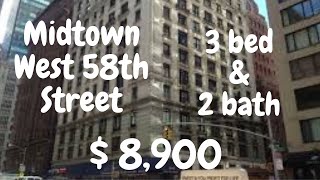 New York City Apartments / W 58th & 7th Ave / 3 bed 2 bath / $ 8,900