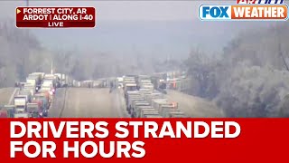 Drivers Stranded Along I-40, Outside of Memphis, From Accidents Due To Ice