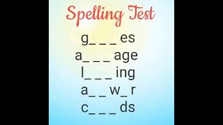 Above/ESL Practice/ Practice sentence/ Spelling Test