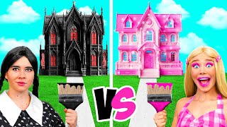 Wednesday vs Barbie One Colored House Challenge by BaRaDa Gold