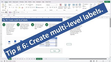 10 Tips For Excel Charts  Tip # 6  Create multi level labels
