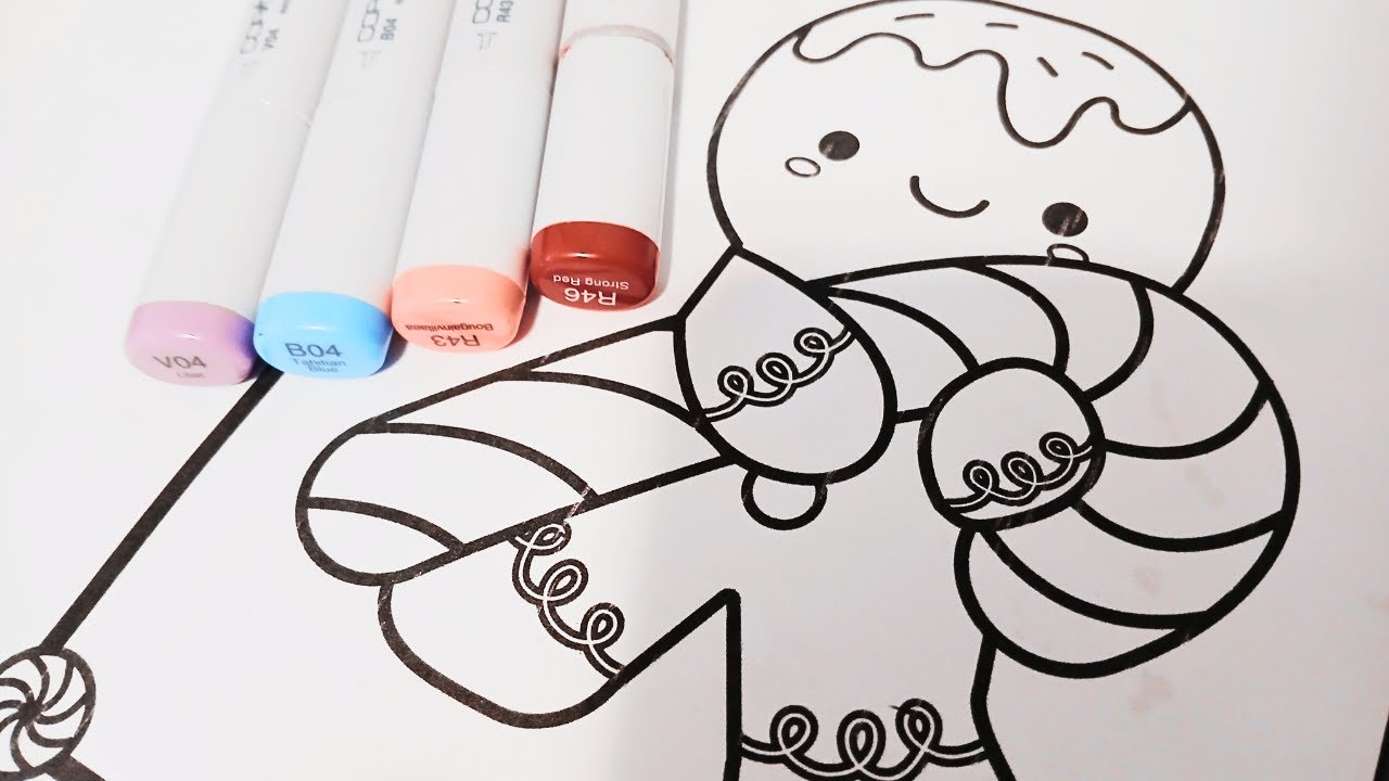 cute gingerbread man coloring / colormas day 6