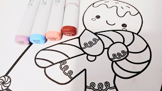 cute gingerbread man coloring colormas day 6
