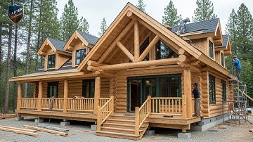 Een enorm, handgemaakt houten huis bouwen - van begin tot eind