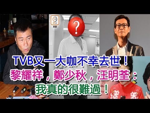 【D 計劃】TVB又一大咖不幸去世！黎耀祥，鄭少秋，汪明荃：我真的很難過！