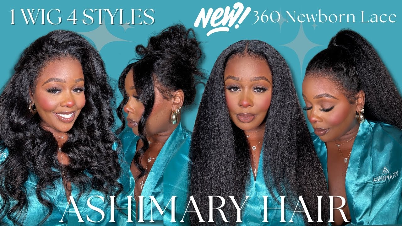 | 4 STYLES 1 WIG | 360 NEWBORN BABYHAIR KINKY STRAIGHT WIG! SO NATURAL & REALISTIC FT. ASHIMARYHAIR