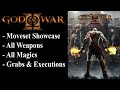 God of war 2kratos moveset showcase all weapons magics grabs  executions
