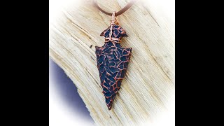 Unisex carved spearhead Pendant, polymer clay