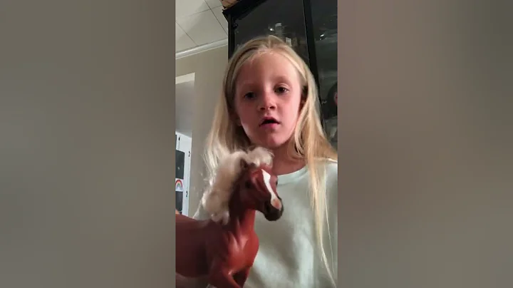 Addie playing with horses