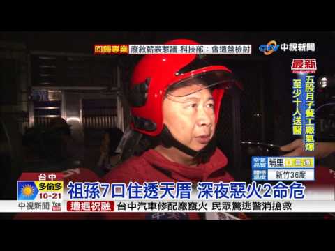 深夜住宅惡火 母女3人送醫2命危│中視新聞 20170607