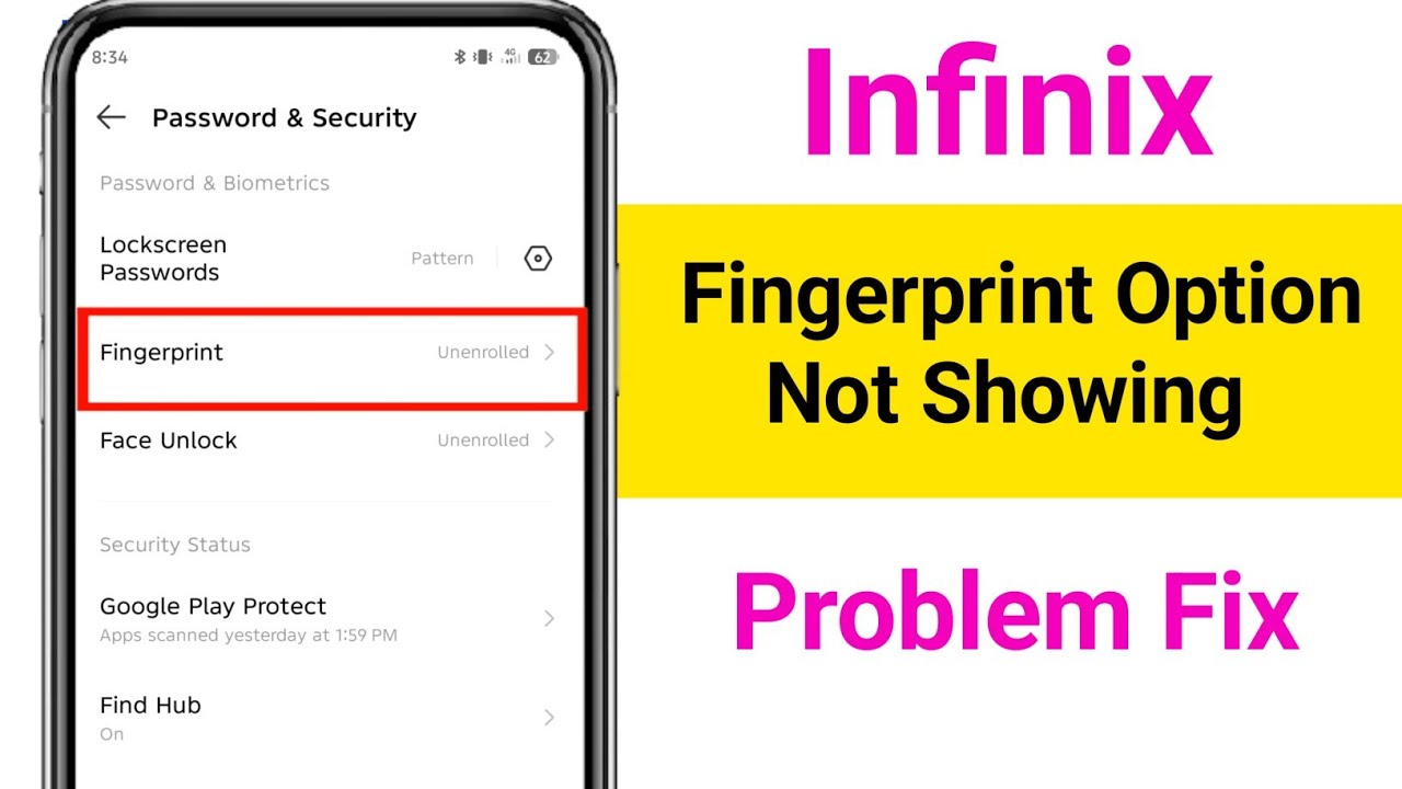Fingerprint option Not showing problem on Infinix 2026 || Fingerprint option missing