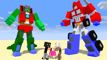 JJ Optimus Prime vs Mikey Transformers - Who Is The STRONGEST? - Minecraft Animation