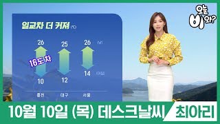 [오늘날씨] 최아리 : 뉴스데스크 기상예보 20191010