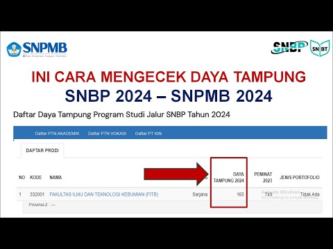 Cara Cek Daya Tampung Program Studi PTN SNBP 2024 - SNPMB 2024