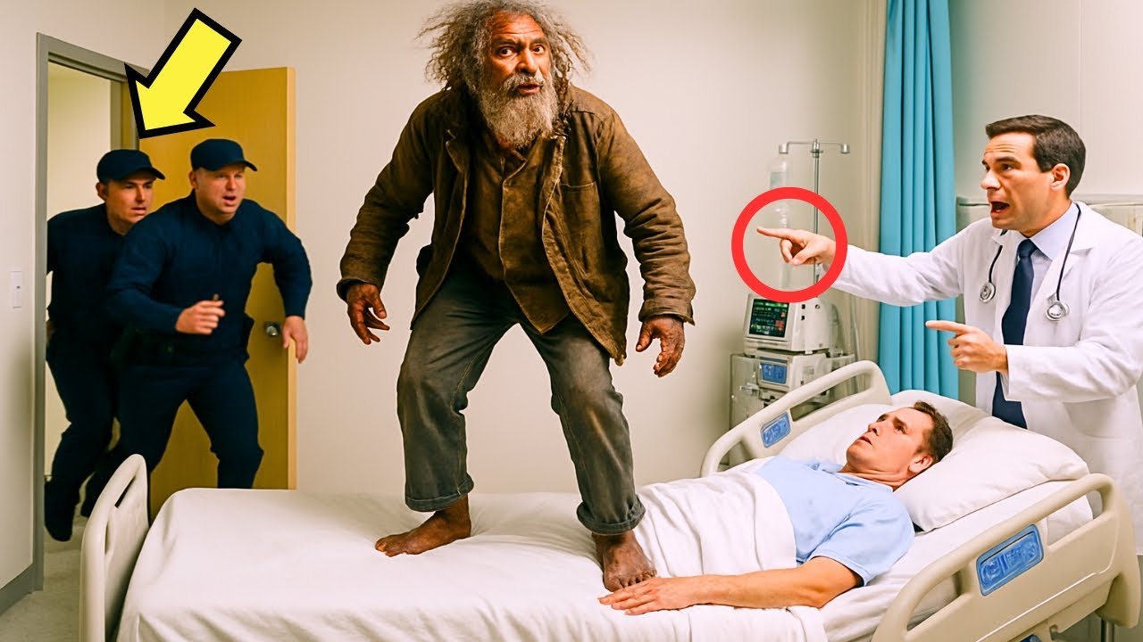 PERSONA SIN HOGAR SE SUBE ENCIMA DEL MILLONARIO EN COMA… Y ALGO SORPRENDENTE SUCEDE