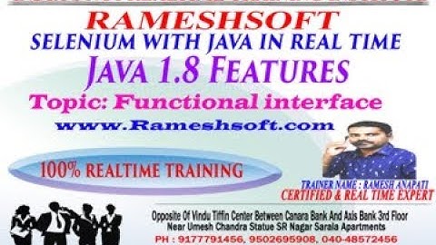RAMESHSOFT: Functional interface By Ramesh Anapati