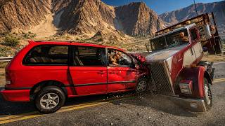 TRUCK BRAKES FAILED! 🚛💥 Truck vs Car Massive Crash | BeamNG.drive screenshot 2