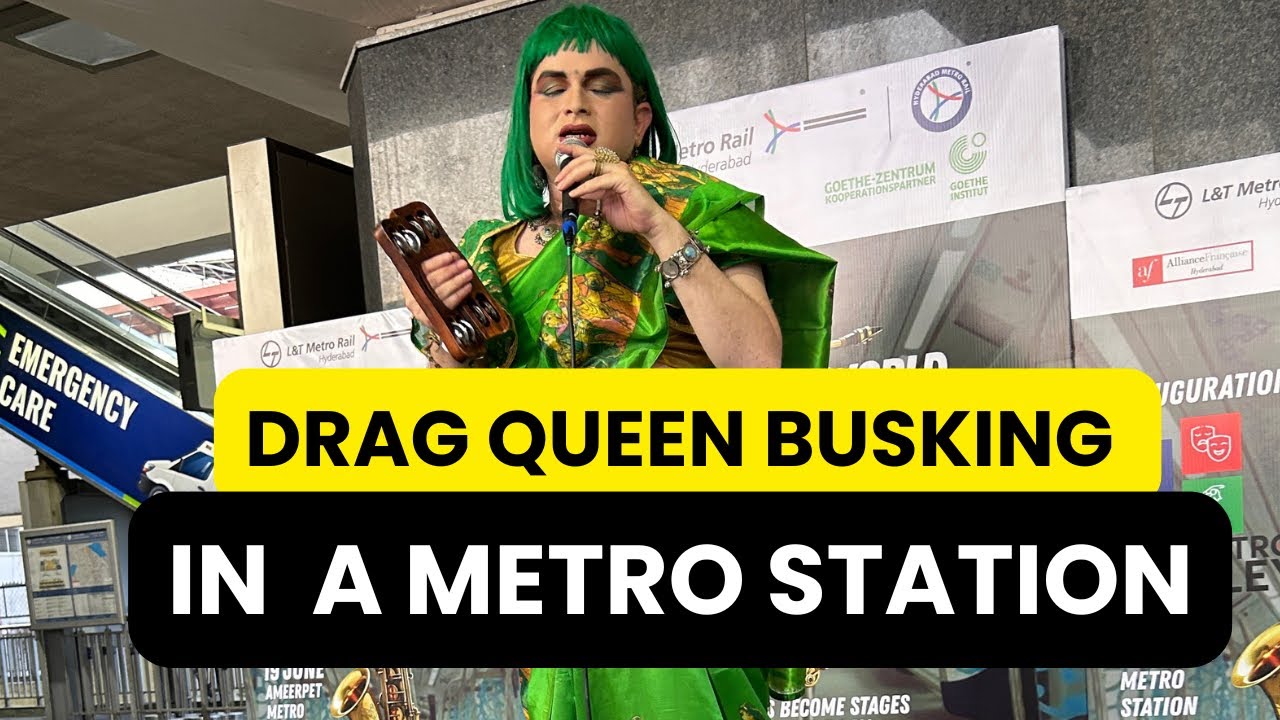 Drag in the Metro! I Sang Indian Folk & Classical Songs for the Public 💃🏽🎶 | Hyderabad Metro