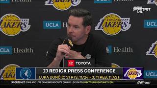 Jj Redick Postgame Interviews Los Angeles Lakers Beat Minnesota Timberwolves 120-106