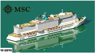 MSC Seaview Cruise Ship in Minecraft 1:1 [Timelapse]