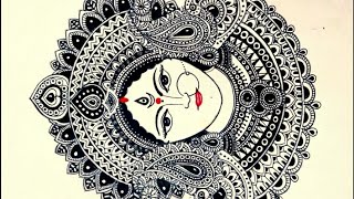 images Doodle Art Modern Durga Sketch how to draw maa durga face using