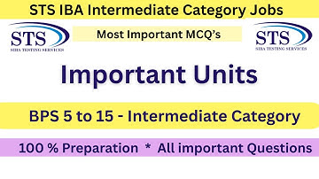 Most Important Units | BPS 5 to 15 Intermediate Category Test Preparation | Most important questions