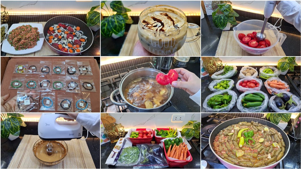 روتين يوم الخميس🌿تحضيراتى لمنزل هادئ ومنظم❤️يومى من الفجريه متعه الحياه مع محشى لذيذ وفلاحى✌🏼