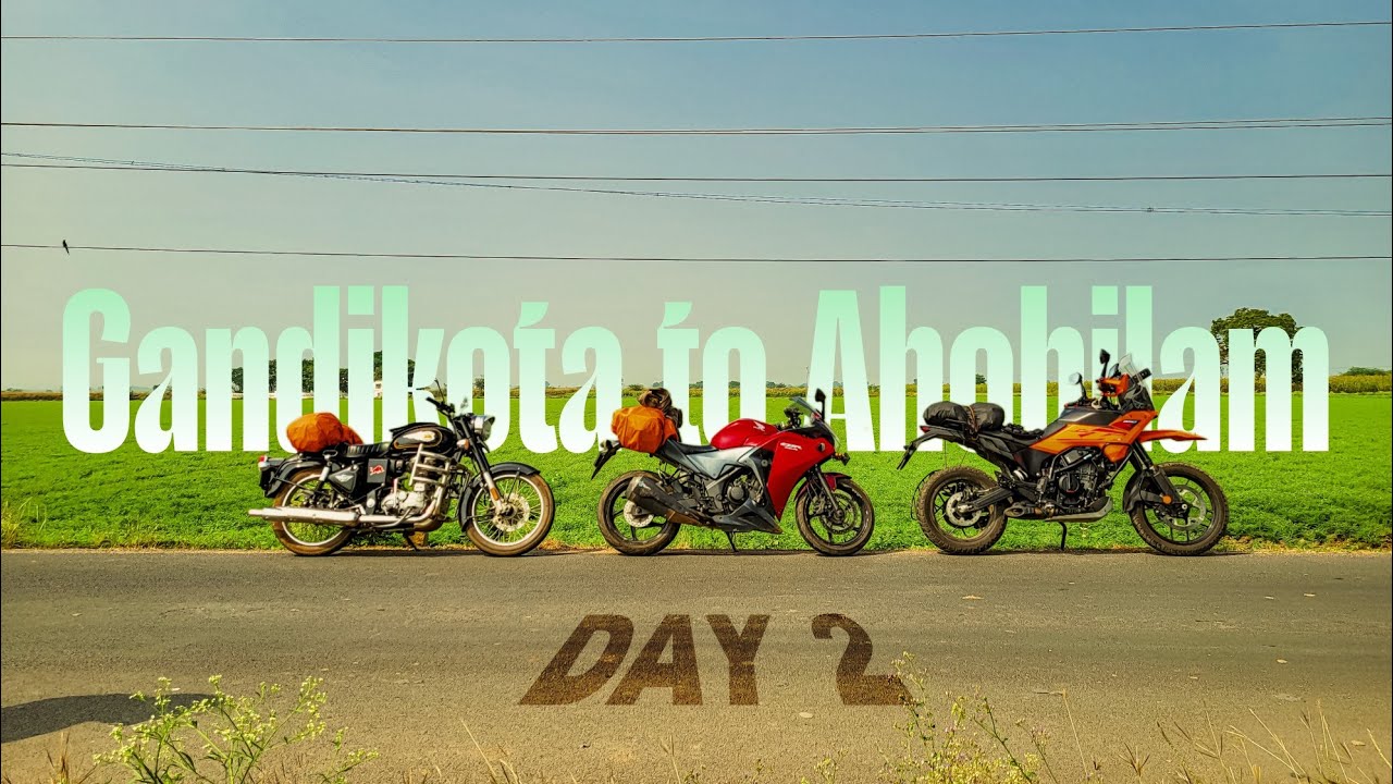 Day-2 Gandikota to Ahobilam Bike Ride 🌄 | Sunrise, Lush Green Fields & Riding With a Stranger