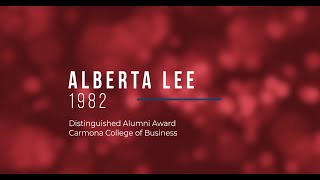 Alberta Lee - Distinguished Alumni Award - Scott L. Carmona College of  Business - YouTube